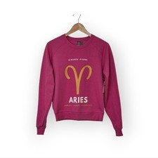 NWT Anthropologie Women's Zodiac Aries Pink Sweatshirt XS picture