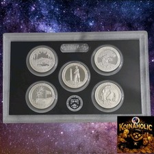 2013 S Silver Proof Parks Quarter Set ATB No Box or COA 5 Coins 90% SILVER  picture