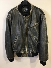 Vintage 2BU Wear San Francisco Distressed Men's Leather Jacket, sz M picture
