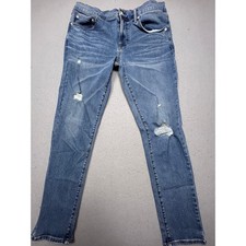 Arizona Jean Co Skinny Jeans Cotton Blend Blue Distressed 32x30 Mens picture