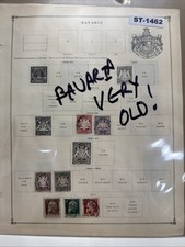 SCOTT'S WORLD STAMP ALBUM BREAK: Rare Old Bavaria Stamp Lot ST-1462 picture