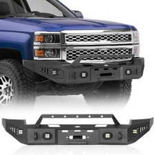 Steel Front Bumper w/ Winch Plate &Led Lights for 2014-2015 Chevy Silverado 1500 picture