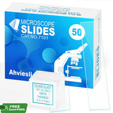 Microscope Slides and Covers Kit – 50 Blank Pre-Cleaned Glass Slides for Microsc picture