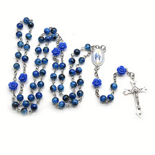 Blue Army of our Lady Rosary 20 inches beautifully crafted  picture