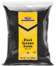 Rani Sesame Seeds Whole Black, Raw (Kala Till) 7oz (200g) picture