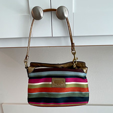 2008 Coach Legacy Multi-Stripe Turnlock Large Wristlet / Clutch (Style No. 41758 picture