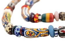Premium Medley of Ghana Glass Beads 13mm African Multicolor Mixed Large Hole picture