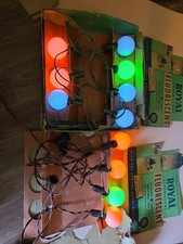 Vintage Royal Seven Light Fluorescent Christmas Lights 2 Boxes. Working.  Read picture