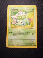 Pokemon Bulbasaur Base Set 044/102 Shadowless Unlimited (LENGTH ERROR) picture