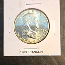 1963 Franklin Half Dollar 50C Philadelphia Business Strike 90% Silver .900 picture
