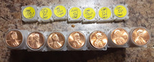 Complete Bu 1982P D  lincoln penny roll set  Small & large date Zinc  - Copper picture