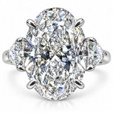6.30 Ct Certified VVS-E-F-Oval White Diamond Ring-Great Shine-FREE Studs picture