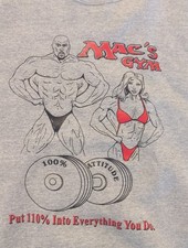 Vintage Mac's Muscle Gym Crewneck Sweatshirt Gray XL Fruit Of The Loom  picture
