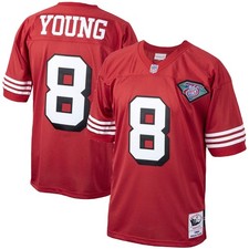 Mitchell & Ness 49ers Steve Young #8 1994 Throwback Jersey Red Men’s SM LG XL 2X picture