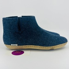 Glerups Women's Denim Blue Wool Leather Sole Slipper Boots Size 37 EU/ 7 US picture