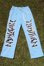 Mixed Emotion Blue Graffiti Rhinestone Pants picture