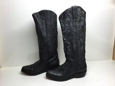 VTG WOMENS MIZ MOOZ DISTRESSED SNIP TOE COWBOY BLACK BOOTS SIZE 6 picture
