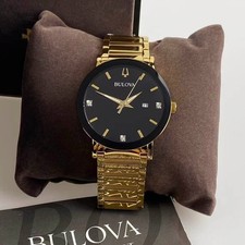 Bulova 97D116 Futuro Modern Black Dial Stainless Steel Men's Quartz Watch 42 mm picture