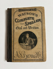 1878 Watson's Complete Speller Antique Book Victorian Era Schoolhouse Text VG+ picture