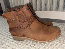 Teva Women's De La Vina Dos Shorty Waterproof Leather Ankle Boots Brown Size 8 picture