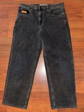 Empyre Men’s Denim Jeans Black Rust 34X30 Baggy Fit Embroidered Logo Skater picture