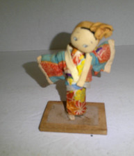 Vintage Japanese Geisha Silk Doll 4.5