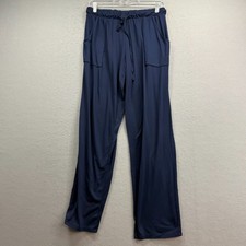Lululemon Pants Women Medium Blue Lounge Drawstring Patch Pocket Wide Leg Chill picture