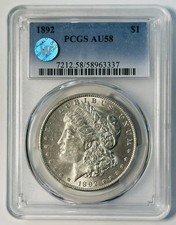 1892 Morgan Silver Dollar PCGS AU-58 Sight White picture
