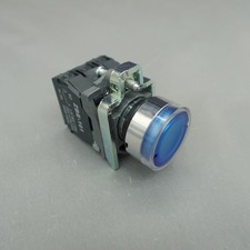 5PCS 24V Blue LED Illuminated 22mm pushbutton Switch flush push Fits XB4BW36B5 picture