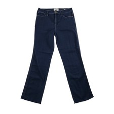 FRAME Le High Straight Jeans Dalvin Dark Wash Raw Hem Size 28 LHSTTN865 picture