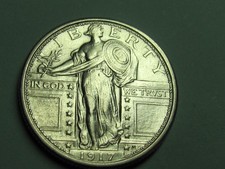 1917-D TYPE 1 STANDING LIBERTY QUARTER   NICE HIGH GRADE COIN FH? picture