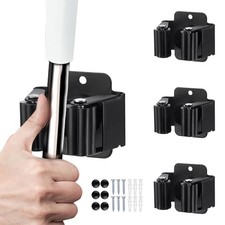 3Pcs Broom Holder Gripper Mop Racks Clip Hanger Wall Mount Self Adhesive Hook picture
