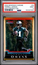 2004 BOWMAN CHROME #30 TERRELL OWENS GOLD REFRACTOR 46/50 PSA 9 picture