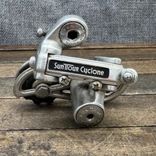 Vintage SunTour Cyclone Rear Derailleur Short Cage Silver Japan 70s 80s picture