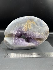 8.0 Lb. Natural agate Amethyst geode quartz cluster crystal picture