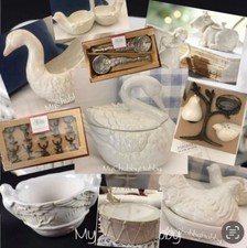 *RARE* 12-Pc Pottery Barn ~12 DAYS CHRISTMAS~ SERVING SET ~ CAKE STAND, BOWL ++ picture