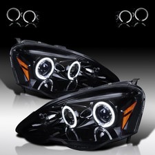 Fit 2002 2003 2004 Acura RSX DC5 Black Smoke LED Halo Projector Headlights Lamps picture