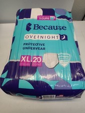 Because Overnight Protective Underwear XL 20 Count - Absorbs up to 6 Cups picture