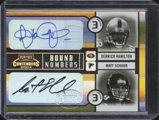 2004 Playoff Contenders Round Numbers Matt Schaub, Derrick Hamilton Auto /100 picture