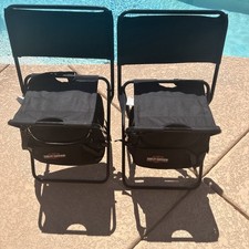 2-Rare Harley Davidson Folding Camp Chairs Cooler Carry Dealer Collectible NWT picture