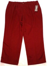 Alia Womens Plus 22WP Burgundy Pants Elastic Waist Pull On Straight Leg, NEW picture