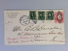 1905 Cover EB Douglas Miami FL Merchant Redirected Paris to Zurich #452 picture