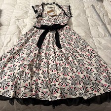 effie's heart dress Size Small Black With Pink Rose Pattern picture
