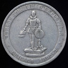 1892 - 1893 Chicago World's Columbian Exposition HK-239 SCD Medal Aluminum 38mm picture