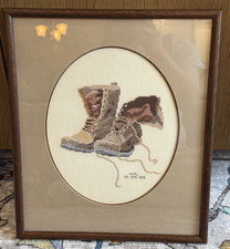 L.L. Bean Boots Boot Framed Needlework Art 14