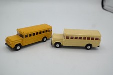 2 Vintage The LINDBERG LINE 'Mini-Lindy' School Bus Yellow Plastic Missing Wheel picture