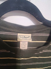L.L.Bean Men’s Striped Crew Neck Short Sleeve Cotton Knit T-Shirt XL Regular picture
