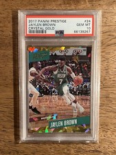 2017-18 Panini Prestige Jaylen Brown #24 Crystal Gold /10 PSA 10 Celtics picture