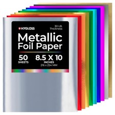 Hygloss Metallic Foil Paper - 50 Sheets 10 Assorted Metallic Foil Paper picture