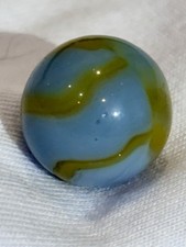 Vintage Peltier LAND & SEA NLR Glass (UV) Marble Blue Green 0.62” picture